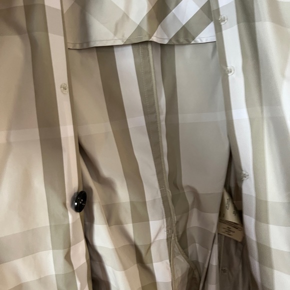 BURBERRY TRENCH PACKABLE COAT SIZE 6 WOMEN- check pattern grey white tan - Picture 15 of 15